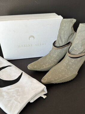 Marine Serre Neutrals Neutral 50 Crescent Moon Reflective Sock Boots Size 41